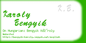 karoly bengyik business card